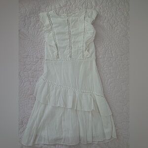 Lulu's Cream Ruffled Mini Dress